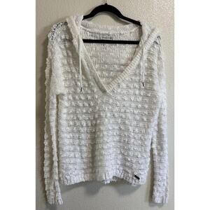 Abercrombie & Fitch Crochet Hooded Sweater Y2K Fairycore Ethereal Boho Size XS/S